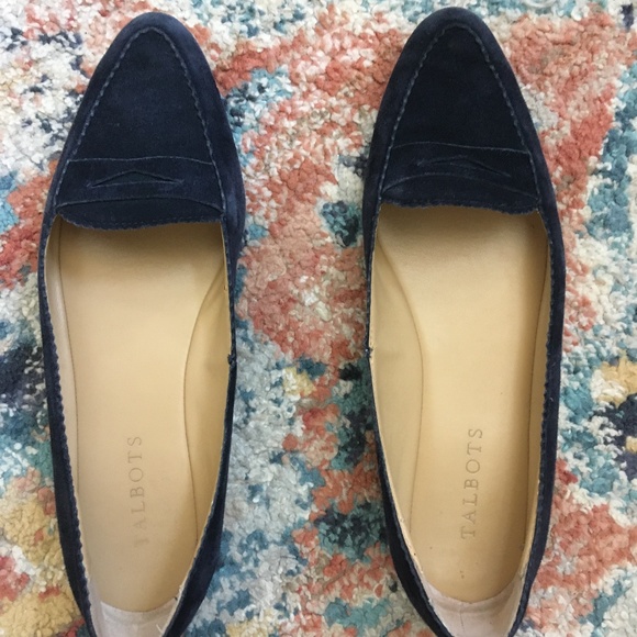 Talbots Francesca Keeper blue suede leather driving moccasin flat size 7.5 - Picture 1 of 5